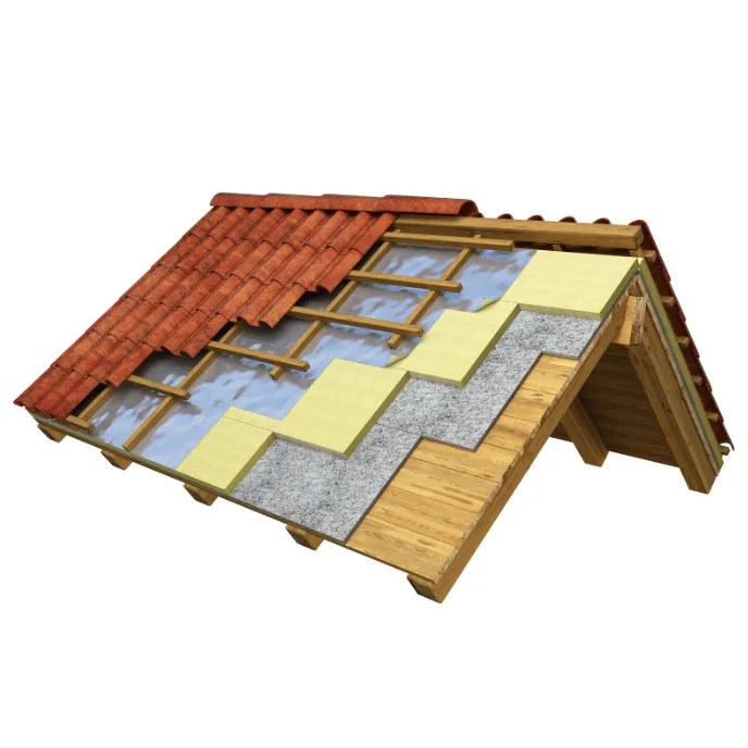 isolation de toit schéma des couches d'isolants